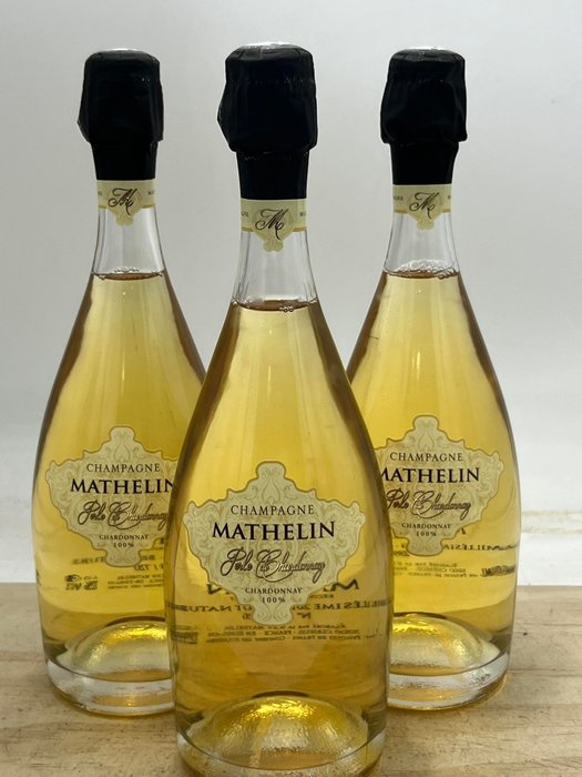 2016 Mathelin, Brut Nature "Perle de Chardonnay" - Σαμπάνια Blanc de Blancs - 3 Bottles (0.75L)