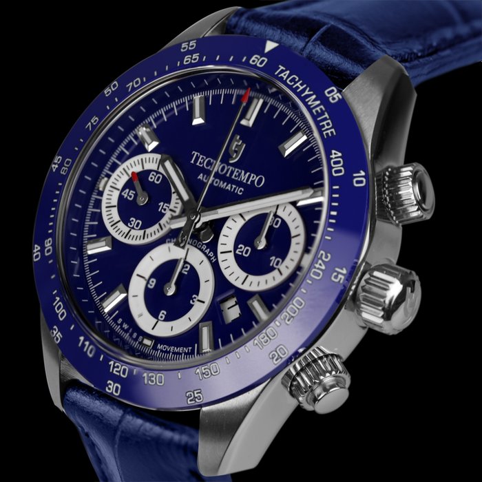 Tecnotempo® - "Chrono Round" - Designed and Assembled in Italy - Swiss Movt - Limited Edition - - TT.200RO.PBL - Férfi - 2011 utáni