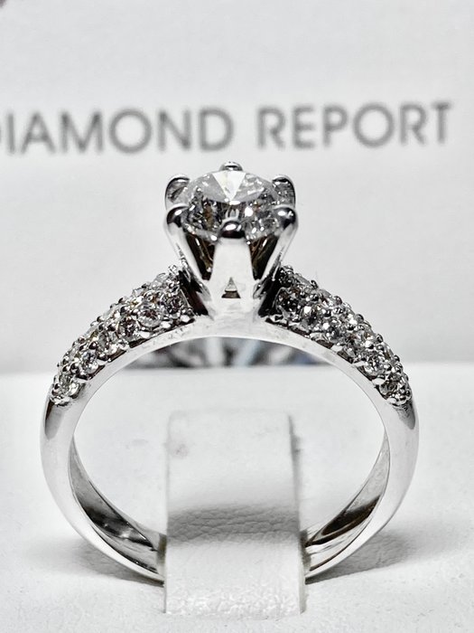 Image 2 of Pala Diamond-IGI cert - 18 kt. White gold - Ring - 1.36 ct Diamond - Diamonds