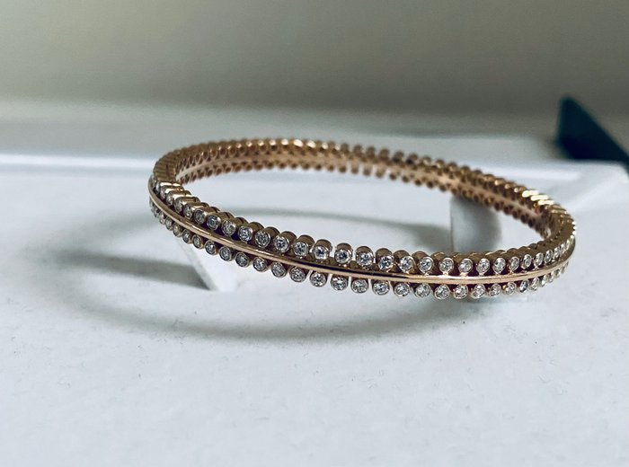 Preview of the first image of 14 kt. Gold - Bracelet - 3.42 ct Diamond - Diamonds.