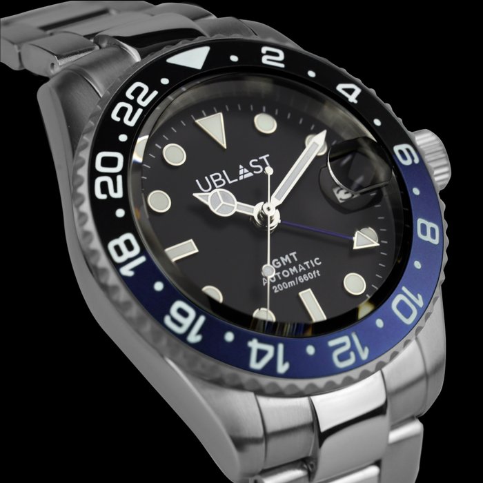 Ublast® - Diver Automatic GMT - UBDGM40BBU - Sub 200M - Heren - Nieuw
