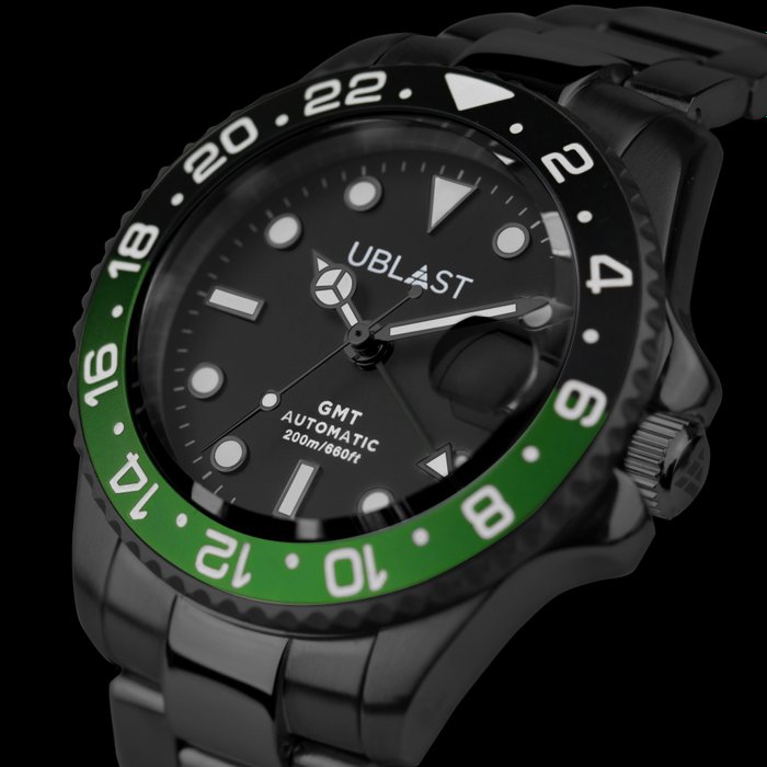 Preview of the first image of Ublast - " NO RESERVE PRICE " Diver GMT - Automatic - UBDGM40BBGN - Sub 200M - Men - New.