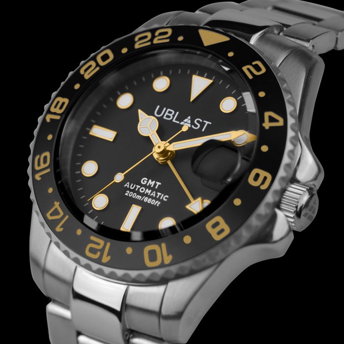 Ublast® - Automatic GMT - Diver 200M - UBDGM40BKG - Homem - Novo