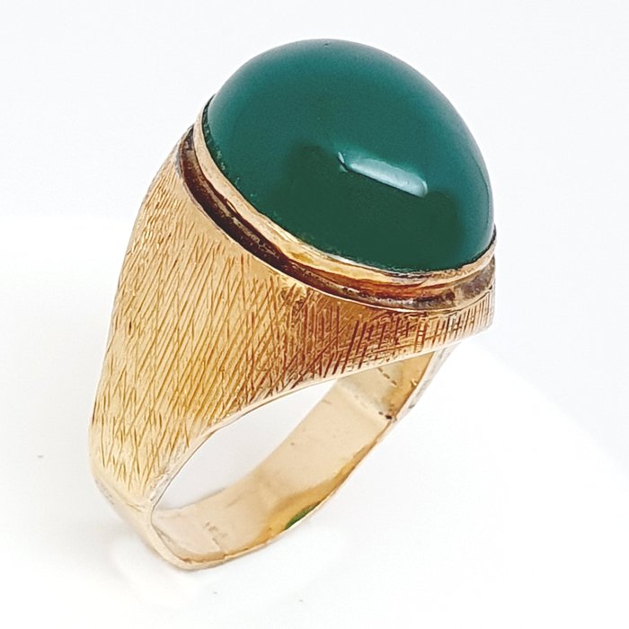 Image 2 of 18 kt. Yellow gold - Ring - 5.00 ct - chrysopass