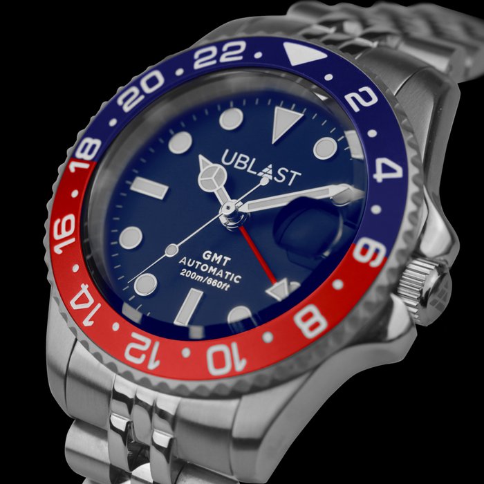 Preview of the first image of Ublast - Diver GMT Jubilee Strap - UBDGMJ40BUR - Sub 200M - Men - New.