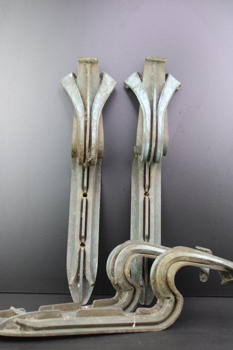 Image 2 of Art Deco set of four large curtain rod holders.