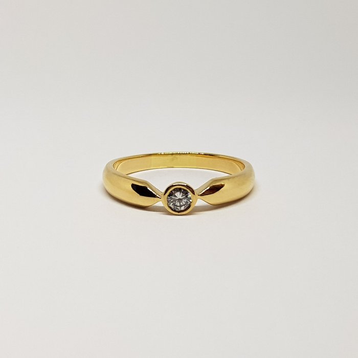 Preview of the first image of 18 kt. Yellow gold - Ring - 0.13 ct Diamond.