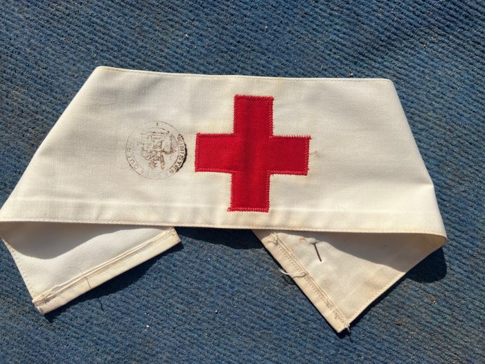 Amerikas Forenede Stater - Meget sjælden WW2 USA Medical Brassard - Medic - Førstehjælp - Brugt af fransk modstand / Gratis