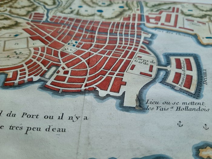 Image 3 of Japan, Nagasaki, Deshima; JN Bellin - Plan Du Port Et De La Ville De Nangasaki - ca 1760