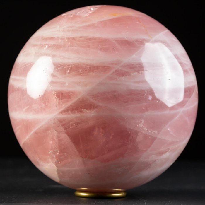 顶级品质 - 玫瑰石英大球体 - 高度: 130 mm - 宽度: 130 mm- 3160 g