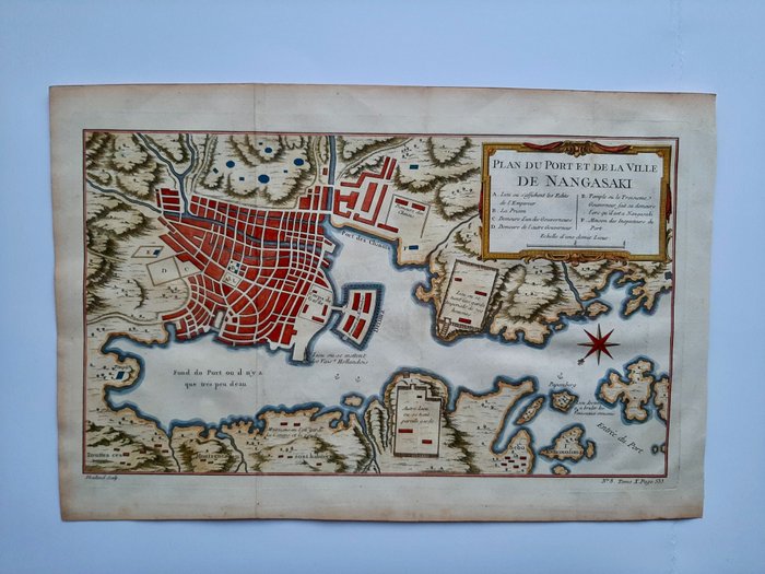 Image 2 of Japan, Nagasaki, Deshima; JN Bellin - Plan Du Port Et De La Ville De Nangasaki - ca 1760