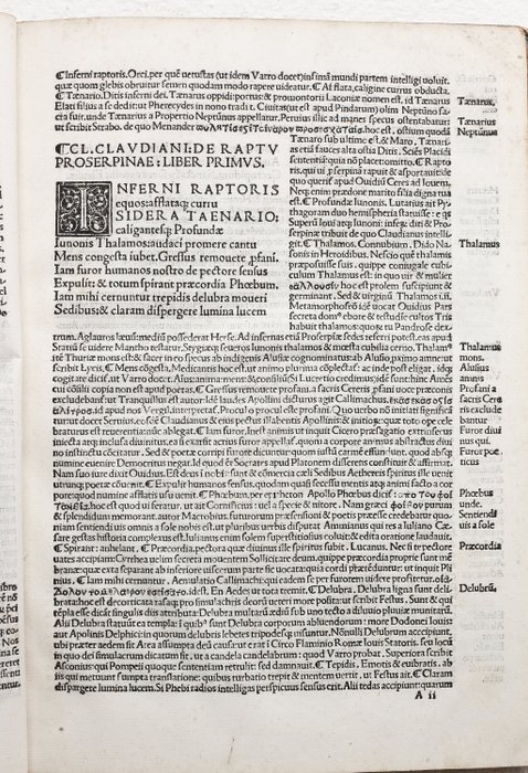 Image 2 of Claudiano - De Raptu Proserpinae - 1502