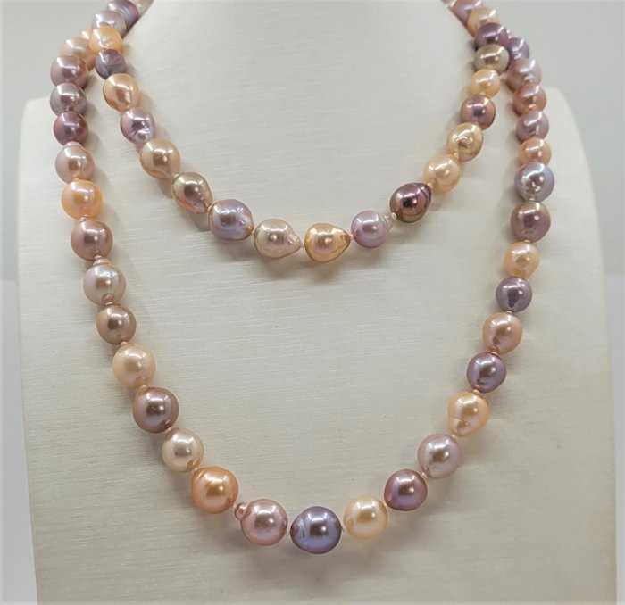 Image 3 of No Reserve Price - 8.5x10.5mm Multi Edison - 14 kt. Freshwater pearls - Necklace