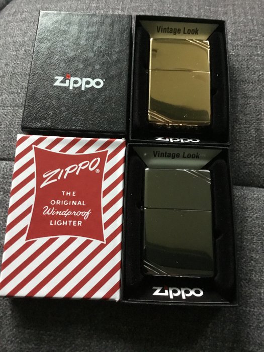 Zippo – Zippo 2021/2022 set van 2 vintage look aanstekers – Aansteker