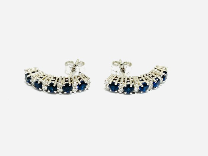 Image 3 of Astralia - 18 kt. White gold - Earrings - 1.50 ct Sapphire - Diamonds