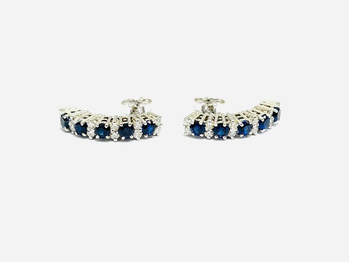 Preview of the first image of Astralia - 18 kt. White gold - Earrings - 1.50 ct Sapphire - Diamonds.