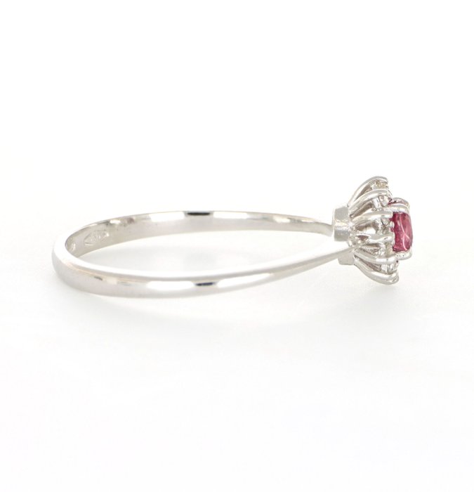 Image 3 of '' No Reserve Price '' - 18 kt. White gold - Ring - 0.35 ct Ruby - Diamonds