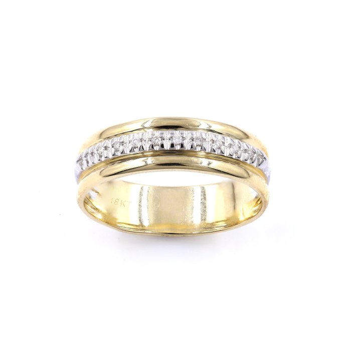 Preview of the first image of 18 kt. Yellow gold - Ring - 0.08 ct Diamond.