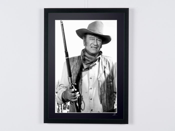 John Wayne «Col. John Henry Thomas» - The Undefeated 1969 - Fine Art Photography - Luxury Wooden Framed 70X50 cm - Limited Edition Nr 01 of 30 - Serial ID 20163 - Original Certificate (COA), Hologram Logo Editor and QR Code