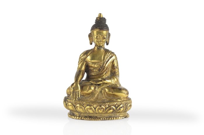 Figuuri - Bronze buddha - Pronssi - Kiina - Qing Dynasty (1644-1911)  (Ei pohjahintaa)