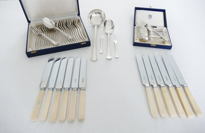 Image 2 of Luc Lanel - Christofle - Silver-plated cutlery in Boreal model - 50-piece/12-person (50)