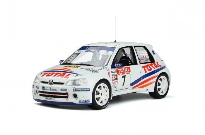 Preview of the first image of Otto Mobile - 1:18 - Peugeot 106 Maxi Rallye Antibes 2000 C. Robert - OT947.