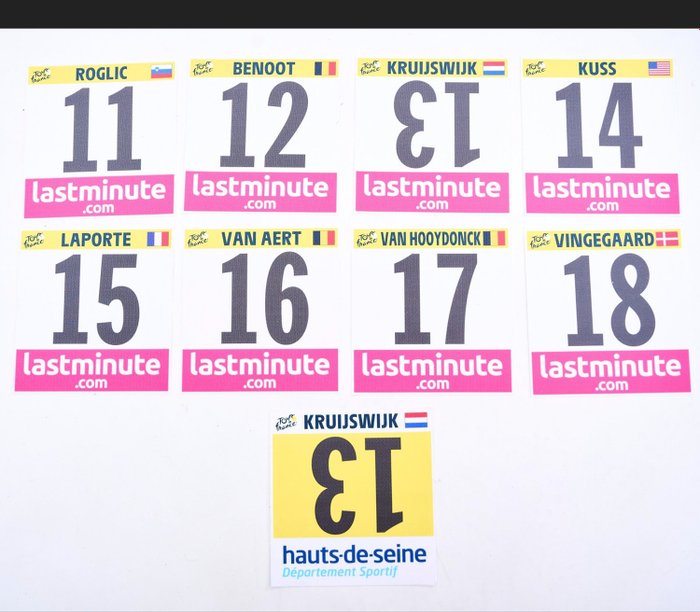 Tour de France - Team Jumbo-Visma - Master collection back numbers + COA