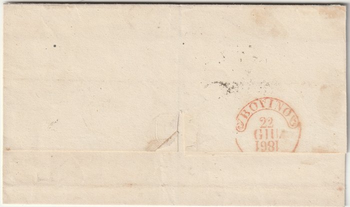 Image 3 of Italian Ancient States - Naples 1861 - 5 gr. lilla ben marginato su fresca sovracoperta da Napoli x