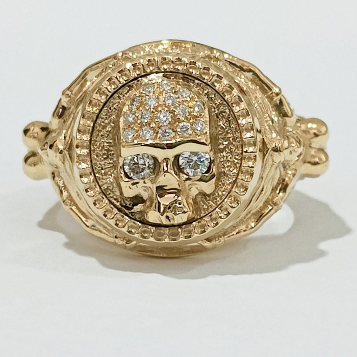Preview of the first image of 18 kt. Gold, Yellow gold - Ring Diamond - Diamonds.