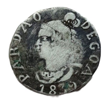 Portuguese India. D. Maria II (1834-1853). Pardau (300 Reis) 1839 - Goa - 1º Tipo de Busto