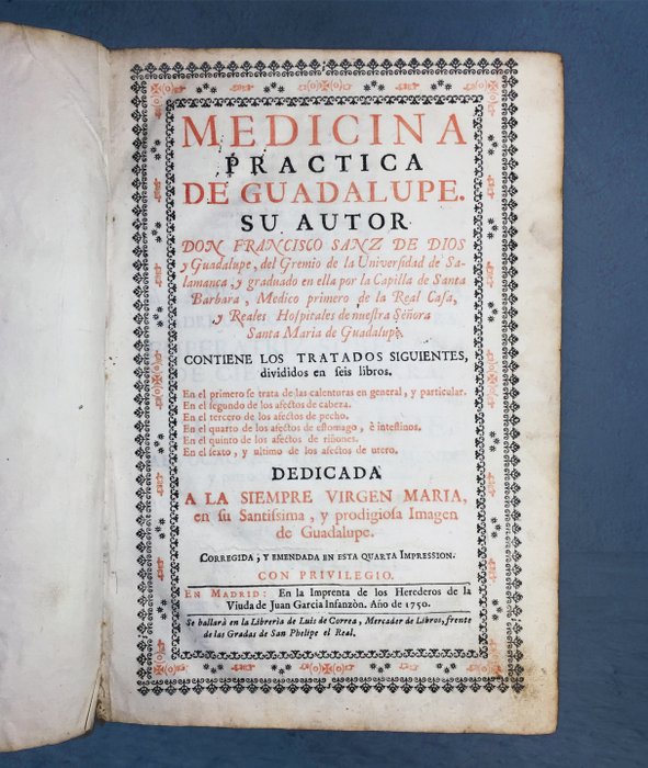 Francisco Sanz de Dios y Guadalupe - Medicina Práctica de Guadalupe - 1750