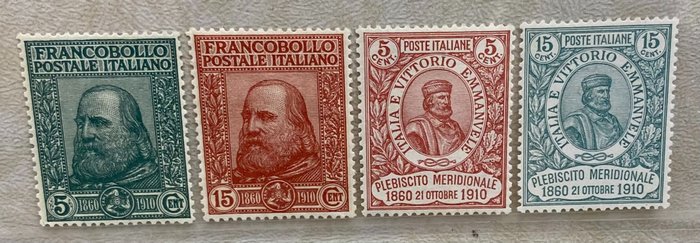 Royaume d’Italie 1910 - Garibaldi complete set of 4 values