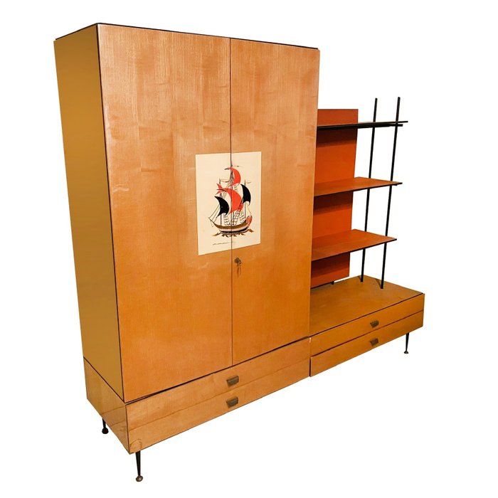 Silvio Cavatorta - 書櫃 - 木, 黃銅, 鐵