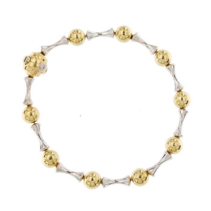 Preview of the first image of Chimento - 18 kt. White gold, Yellow gold - Bracelet - 0.01 ct Diamond.