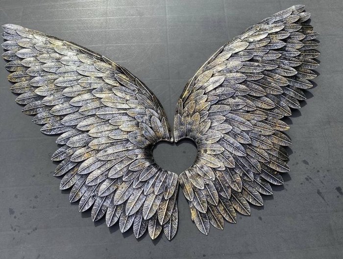 墙面装饰 - Handgemaakte metalen engelen vleugels - 荷兰