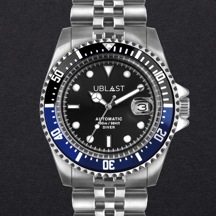 Image 3 of Ublast - " NO RESERVE PRICE " Diver 30 ATM Batman - UB3D4411BBK - Jubilee Straps - Men - New