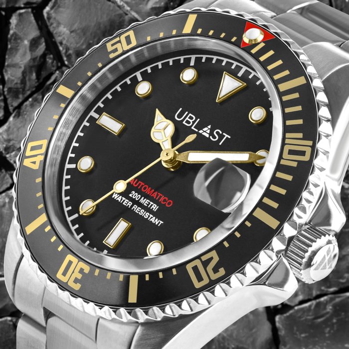 Preview of the first image of Ublast - " NO RESERVE PRICE " Diver 20 ATM - UB2D4012GBK - Men - New.