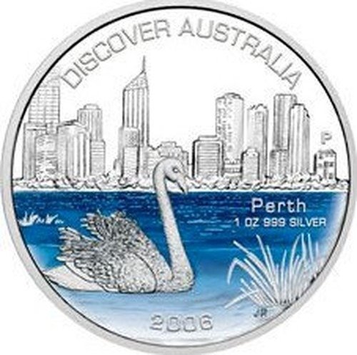 Australie. 1 Dollar 2008 Proof- "Discver Australia" - Perth - with COA und BOX  - 1 Oz