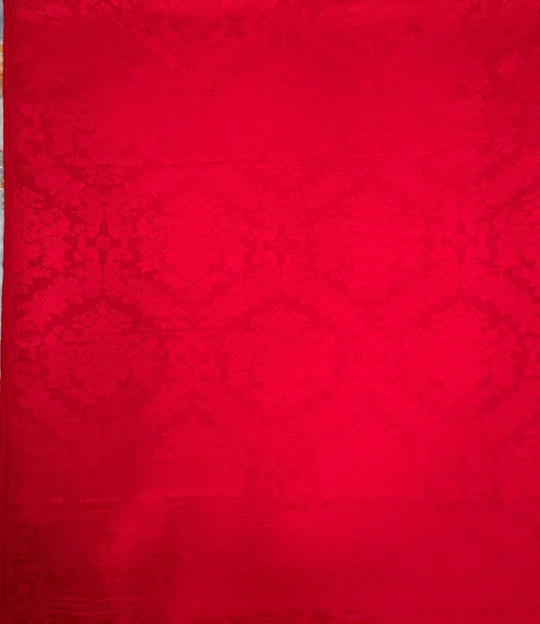 奢华的巴洛克风格深红色面料，带有花卉图案 - 路易十四 - 纺织品 - 280 cm - 250 cm