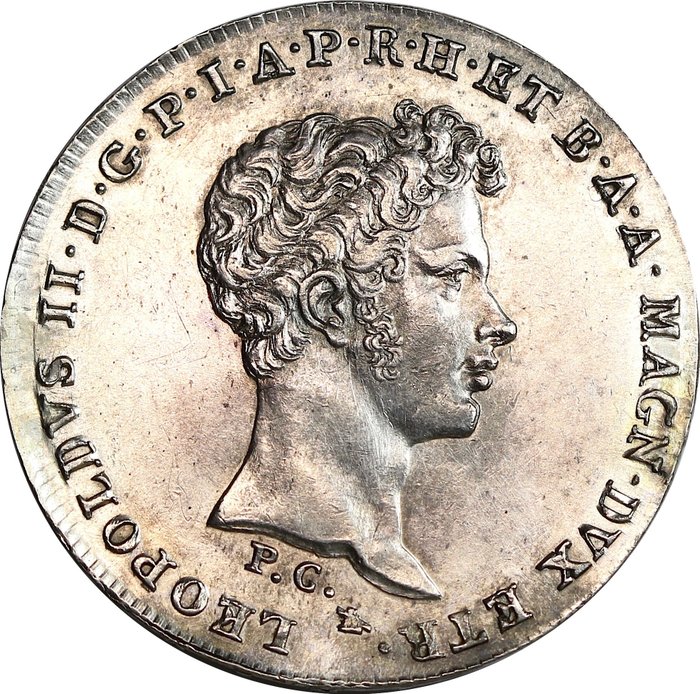 Italien, Großherzogtum Toskana. Leopoldo II. di Lorena (1824-1859). 1/2 Francescone da 5 Paoli 1829, Zecca Firenze. A135