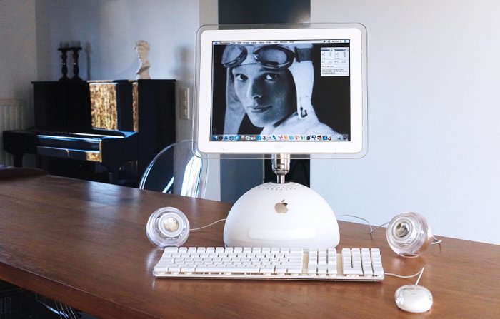 Apple - iMac G4 AMÉLIORÉ avec haut-parleurs "Harman/Kardon", ICE WHITE "Pro Keyboard & Mouse" - Dans la boîte d'origine