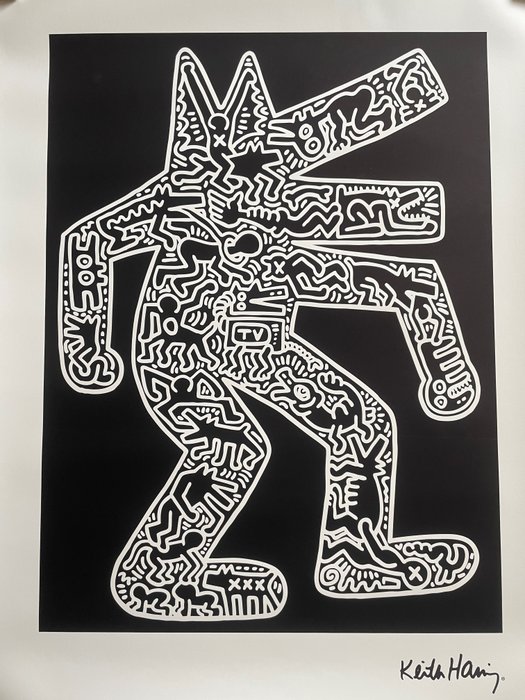 Keith Haring (after) - (1958-1990), Dog, 1985, licensed by Artestar NY, Printed in U.K.