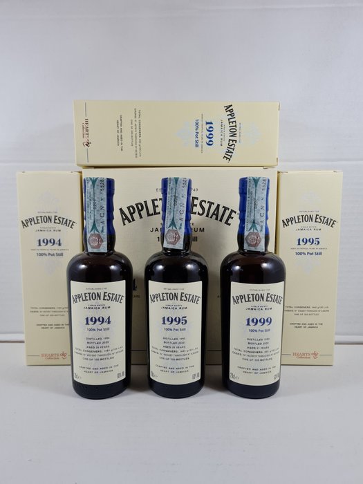 Appleton Velier - Hearts Collection - 1994, 1995 + 1999 - b. 2020 - 20cl