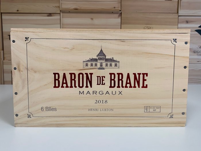 2018 Baron de Brane, 2nd wine of Chateau Brane-Cantenac - Bordeaux, Margaux - 6 Bottiglie (0,75 L)