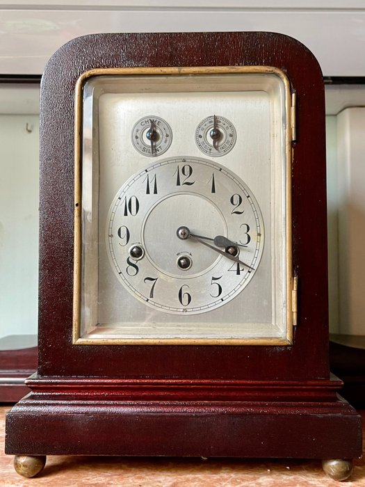 Orologio da tavolo - Junghans - Legno, Ottone, Vetro - Inizio XX secolo