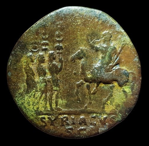 Roman Empire. Hadrian (AD 117-138). Æ Sestertius,  Rome AD 134-138 - EXERCITVS SYRIACVS