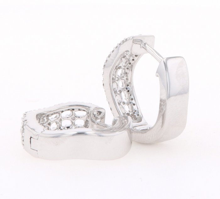 Image 3 of 14 kt. White gold - Earrings - 0.35 ct Diamond