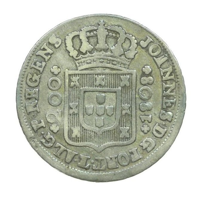 Portugal. D. João Príncipe Regente (1799-1816). 12 Vinténs (240 Reis) 1808 - Coroa Alta
