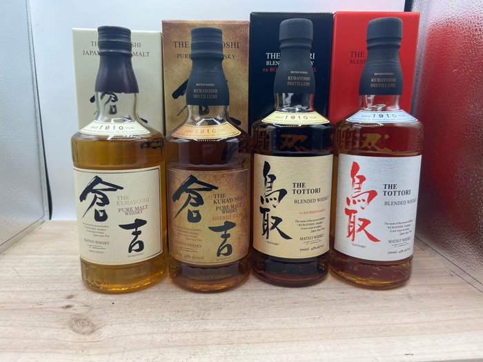 Kurayoshi Pure Malt & Sherry + Tottori Bourbon & Blended - Matsui  - 700 ml - 4 bottles