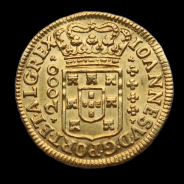 Brasilien (Kolonial). D. João V. (1706-1750). Meia Moeda (2.400 Reis) 1715 B - Bahia